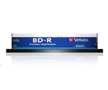 VERBATIM BD-R SL Datalife HTL (10-pack)Blu-Ray/Spindle/6x/25GB Wide Printable