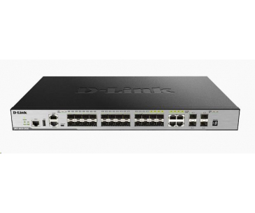 D-Link DGS-3630-28SC/SI xStack SFP L3 Stackable Managed Gigabit Switch, 20x SFP, 4x gigabit RJ45/SFP, 4x 10GE SFP+
