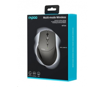 RAPOO myš MT550 Wireless Laser, Multi-mode: 2.4 GHz, Bluetooth 3.0 & 4.0, Black