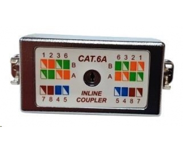 Spojovací box STP Cat6A narážecí, stříbrná