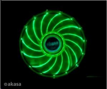 AKASA ventilátor Vegas 120x120x25mm, 1200RPM podsvícený, 15xLED, zelený