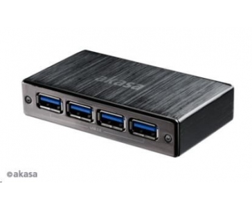 AKASA HUB USB  Connect 4SV, 4x USB 3.0, externí, hliník, černá