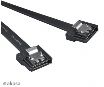 AKASA kabel  Super slim SATA3 datový kabel k HDD,SSD a optickým mechanikám, černý, 15cm