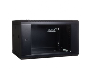 DIGITUS DN-WU19 06U/450/B Wall Mount Cabinet 19 6U 368/600/450mm glass door black unmounted