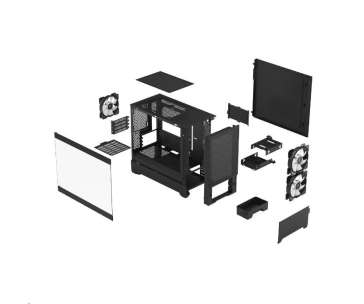 FRACTAL DESIGN skříň Pop Mini Air RGB Black TG Clear Tint, 2x USB 3.0, bez zdroje, mATX