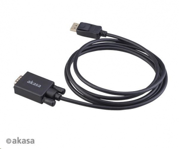 AKASA kabel DisplayPort na VGA, pozlacené konektory, 2m