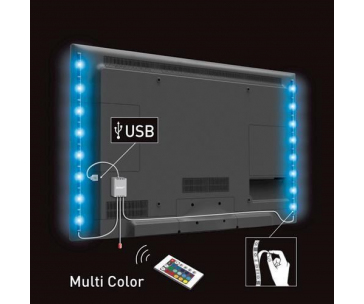 Solight LED RGB pásek pro TV, 2x 50cm, USB, vypínač, dálkový ovladač
