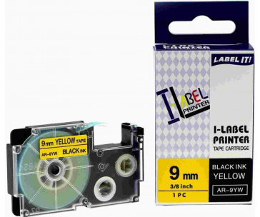 Xerox alternativní páska s Casio, XR-9YW1, 9mm x 8m, černý tisk / žlutý podklad - ALLPRINT