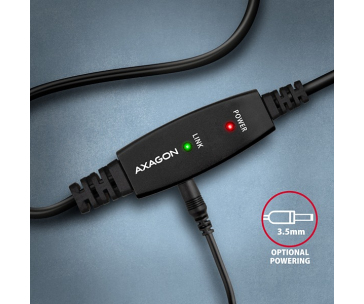 AXAGON ADR-215B, USB 2.0 A-M -> B-M aktivní propojovací / repeater kabel, 15m