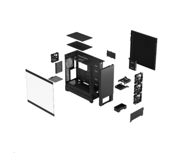 FRACTAL DESIGN skříň Pop XL Silent Black TG Clear Tint, 2x USB 3.0, bez zdroje, E-ATX