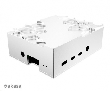 AKASA case Gem Pro, pro Raspberry Pi 4 Model B, stříbrná
