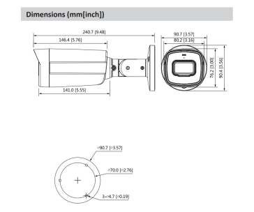 Dahua HAC-HFW1200TH-I8-0360B, HDCVI kamera, 2Mpx, 1/2,7" CMOS, objektiv 3,6 mm, IR<80, IP67