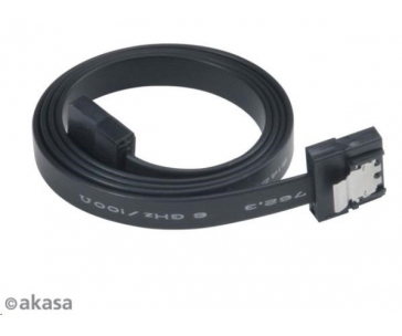 AKASA kabel  Super slim SATA3 datový kabel k HDD,SSD a optickým mechanikám, černý, 30cm