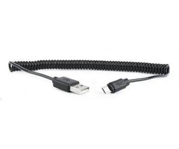 GEMBIRD Kabel USB A Male/Micro B Male 2.0, 1,8m, Black, kroucený