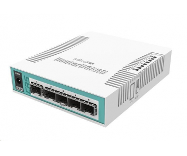 MikroTik Cloud Router Switch CRS106-1C-5S, 400MHz CPU, 128MB RAM,1xGLAN/SFP, 5xSFP slot, vč. L5 licence