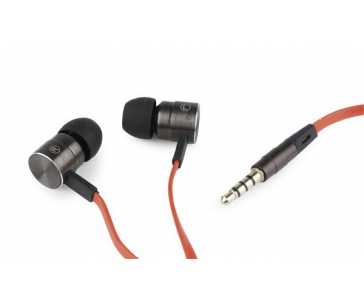 GEMBIRD sluchátka s mikrofonem MHS-EP-LHR pro MP3, kovová, Black