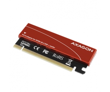 AXAGON PCEM2-S, PCIe x16 - M.2 NVMe M-key slot adaptér, kovový kryt pro pasivní chlazení