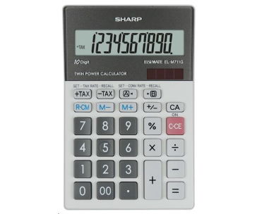 BAZAR - SHARP kalkulačka - EL-M711GGY - stříbrná - Poškozený obal (Komplet)