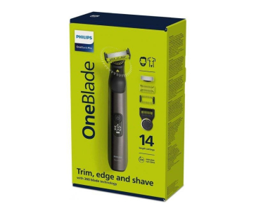 Philips OneBlade Pro 360 QP6551/17 zastřihovač, na tělo a obličej, mokré a suché holení, protiskluzová rukojeť