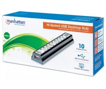 MANHATTAN Hi-Speed USB 2.0 Desktop Hub, 10 portů