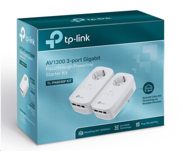 TP-Link TL-PA8030PKIT průchozí powerline set (AV1300,3xGbE, HomePlug AV2)