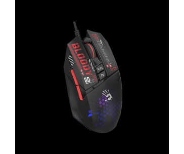 A4tech BLOODY W60 Max Mini, podsvícená herní myš, 12000 DPI, černá, USB