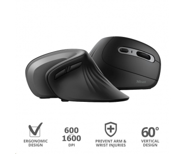 TRUST ergonomická vertikální myš Verro Wireless Ergonomic Mouse, black
