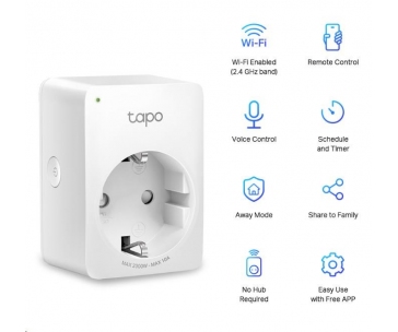 TP-Link Tapo P100(2-pack) chytrá WiFi mini zásuvka (2300W,10A,2,4 GHz,BT)