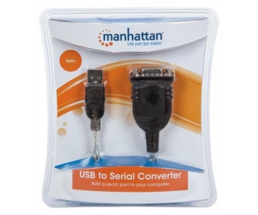 MANHATTAN převodník z USB na sériový port (USB AM / DB9M, RS232), blistr