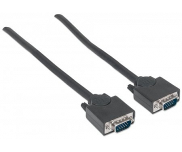 MANHATTAN kabel SVGA k monitoru, HD15 Male / HD15 Male, 1.8m, Black