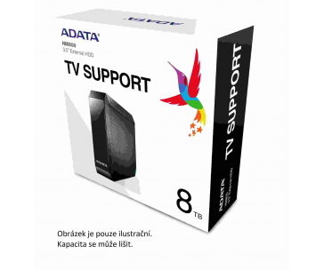 ADATA Externí HDD 8TB 3.5" USB 3.2 HM800, TV Support, AES Encryption, černý