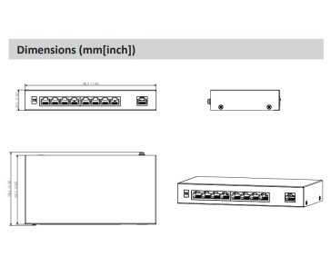 Dahua PFS3009-8ET1GT-96-V2, desktop switch, 9 portů, 8 PoE, Unmanaged