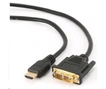 GEMBIRD Kabel HDMI - DVI 3m (M/M, DVI-D, Single Link, zlacené kontakty, stíněný)