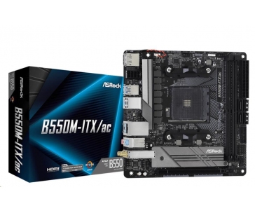ASRock MB Sc AM4 B550M-ITX/AC, AMD B550M, 2xDDR4, HDMI, DP