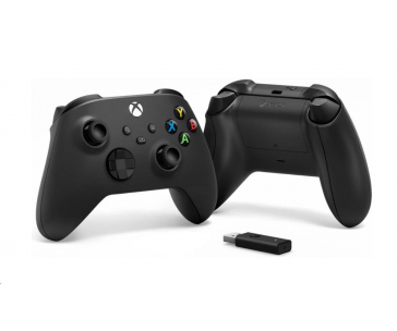 Xbox Wireless Controller černý + Xbox Adaptér pro Windows 10
