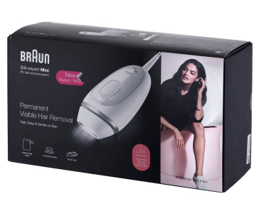 Braun IPL Silk-expert Mini PL1124 IPL epilátor, snímač odstínu pokožky, 3 úrovně intenzity, pro tělo i obličej