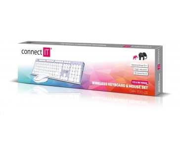 CONNECT IT Combo bezdrátová šedá klávesnice + myš, CZ + SK layout