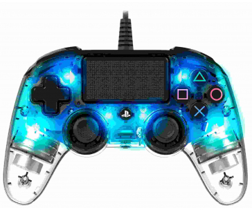 Nacon Wired Compact Controller - ovladač pro PlayStation 4 - průhledný modrý