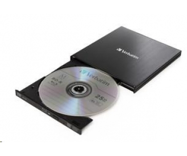VERBATIM externí mechanika Slimline Blu-ray Rewriter USB 3.0 Zdarma BR Disc 25GB (CD DVD BD Mdisc) +NERO
