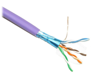 FTP kabel PlanetElite, Cat5E, drát, LS0H, Dca, fialový, 305m