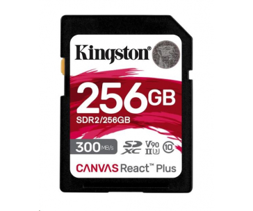 Kingston SDXC karta 256GB Canvas React Plus SDXC UHS-II 300R/260W U3 V90 for Full HD/4K/8K