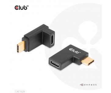 Club3D set adapterů USB-C Gen2 angled adapter set of 2, 4K120Hz, 240W, (M/F)