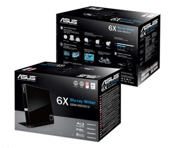 ASUS External Slim BD Writer SBW-06D2X-U BLACK, USB 3.1, Blu-ray