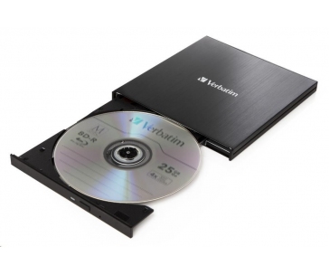 VERBATIM externí mechanika Ultra HD 4K Blu-ray External Slimline Writer (USB 3.1, USB-C) + zdarma 25GB médium +NERO