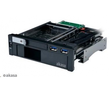 AKASA HDD box Lokstor M51, 3.5" a 2.5" SATA HDD do 5.25" interní pozice, USB 3.0, černá