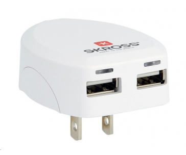 SKROSS USB nabíjecí adaptér SKROSS USA, 2400mA, 2x USB výstup