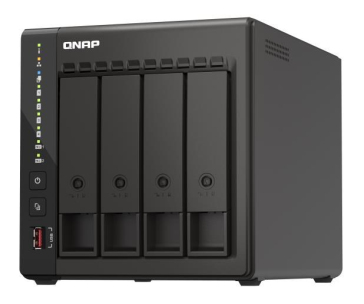 QNAP TS-453E-8G 4-bay desktop NAS, 4-core Intel, 8GB DDR4, 4xSATA, 2xM.2, 2x 2.5GbE, 2xHDMI, 4xUSB