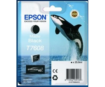 EPSON ink čer ULTRACHROME HD "Kosatka" - Matte Black - T7608 (25,9 ml)