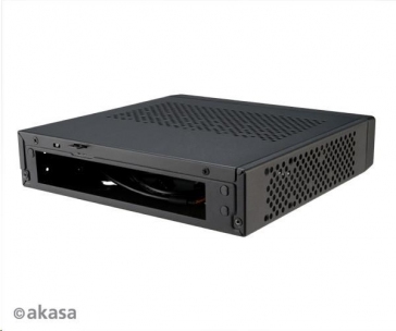 AKASA case Cypher SPX, thin mini-ITX (Sub 2L Chassis with 4 COM port openings & 2 x USB 2.0 ports, VESA mountable)
