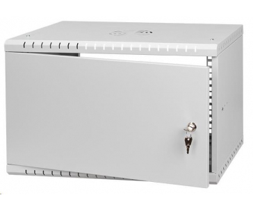LEXI-Net 19" nástěnný rozvaděč Basic 6U 520x450, plechové dveře, bez zad, rozložený, šedý